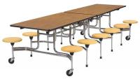 23L866 Mobile Stool Table, Oak, Squash, 58x120