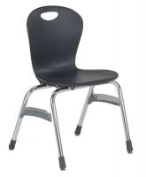 23L960 Stack Chair, Plastic, Black
