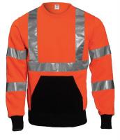 23N423 Hi-Viz Crew Neck Swtshrt, Org/Blk, PET, 4XL