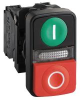 23V765 Pushbutton, Plastic, Green/Red, 24V Light