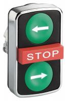 23V770 Pushbutton Head, Triple, Green/Green, Metal