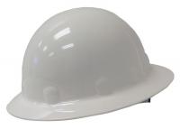 23V808 Hard Hat, Full Brim, E/G/C, Tab Lok, White