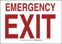 23W542 B555 10X14 RED/WHT EMERGENCY EXIT