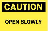 23W853 Caution Sign, 10 x 14In, BK/YEL, ENG, Text