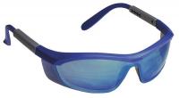 23X869 Safety Glasses, Blue Mirror, Half Frame