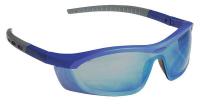 23X876 Safety Glasses, Blue Mirror, Half Frame