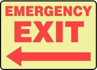 23Y021 Exit Sign, Emergency Exit (Arrow Left)