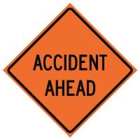 23Y759 Traffic Sign, Accident Ahead, H 48 In.