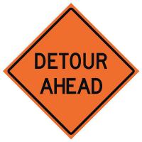 23Y791 Traffic Sign, Detour Ahead, H 48 In.