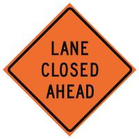 23Y818 Traffic Sign, Lane Closed Ahead, H 48 In.