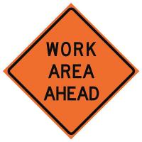 23Y953 Traffic Sign, Work Area Ahead, H 48 In.