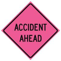 23Y977 Traffic Sign, Accident Ahead, H 48 In.