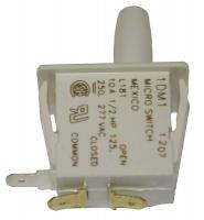 24A119 Pnl Mt Switch, 10A, SPDT, Bullet Nose Plngr