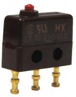 24A203 Sub-Mini Snap Swch, 7A, SPDT, Pin Plunger