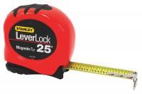 24A332 Measuring Tape, 1 In x25 ft, Steel, Org/Blk