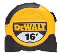 24A341 Measuring Tape, 1-1/8 In x 16 ft, Ylw/Blk