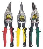 24A447 Aviation Snip Set, 8 In, Ylw, Red, Grn, 3 Pc