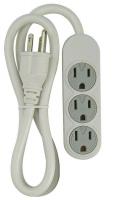 24A453 Outlet Strip, 3 Outlets, White