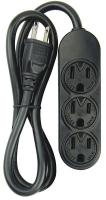 24A454 Outlet Strip, 3 Outlets, Black