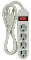 24A455 Outlet Strip, 4 Outlets, White