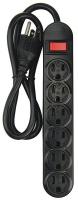 24A459 Outlet Strip, 6 Outlets, Black