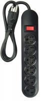 24A463 Outlet Strip, 6 Horizontal Outlets, Black