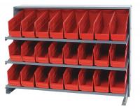 24K037 Pick Rack, 12Dx36Wx21H, 24 Red Bins