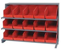 24K038 Pick Rack, 12Dx36Wx21H, 15 Red Bins