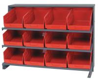 24K039 Pick Rack, 12Dx36Wx21H, 12 Red Bins