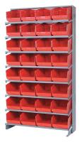 24K043 Pick Rack, 12Dx36Wx60H, 32 Red Bins