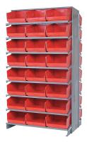 24K048 Pick Rack, 24Dx36Wx60H, 48 Red Bins