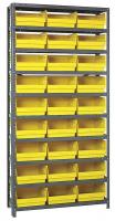 24K052 Bin Shelving, Solid, 36X12, 27 Bins, Yellow