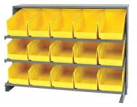 24K066 Pick Rack, 12Dx36Wx21H, 15 Yellow Bins