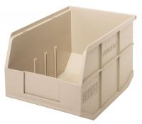 24K151 Stackable Shelf Bin, 12x8-1/4x7, Ivory