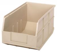 24K154 Stackable Shelf Bin, 14x8-1/4x7, Ivory