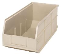 24K157 Stackable Shelf Bin, 18x8-1/4x7, Ivory