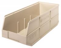 24K159 Stackable Bin, 20-1/2x8-1/4x7, Ivory