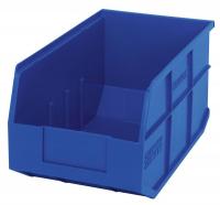 24K178 Stackable Shelf Bin, 14x8-1/4x7, Blue