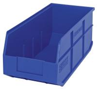 24K181 Stackable Shelf Bin, 18x8-1/4x7, Blue