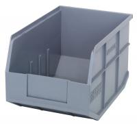 24K196 Stackable Shelf Bin, 12x8-1/4x7, Gray