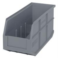 24K198 Stackable Shelf Bin, 14x6x7, Gray