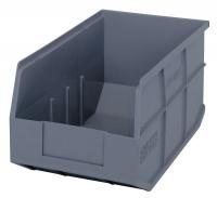 24K199 Stackable Shelf Bin, 14x8-1/4x7, Gray