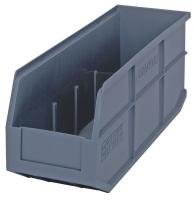 24K202 Stackable Shelf Bin, 18x6x7, Gray