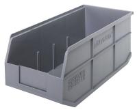 24K203 Stackable Shelf Bin, 18x8-1/4x7, Gray