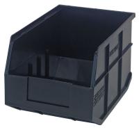 24K218 Stackable Shelf Bin, 12x8-1/4x7, Black