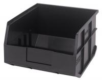 24K219 Stackable Shelf Bin, 12x11x7, Black