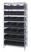 24K238 Bin Shelving, Wire, 36X21, 21 Bins, Black