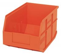 24K239 Stackable Shelf Bin, 12x8-1/4x7, Orange