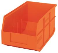 24K242 Stackable Shelf Bin, 14x8-1/4x7, Orange