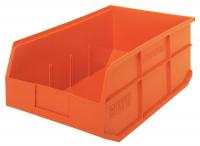 24K246 Stackable Shelf Bin, 18x11x7, Orange